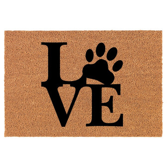 Love Paw Print Coir Doormat Door Mat Housewarming Gift Newlywed Gift Wedding Gift New Home - Thegiftio