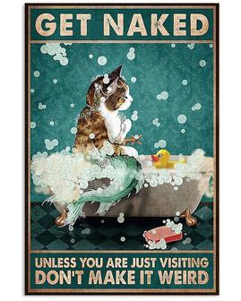 Mermaid Cat Get Naked Unless You are Just Visiting Poster Cafe, Bar, Home, Courtyard Wall Tin Sign Poster - Thegiftio UK