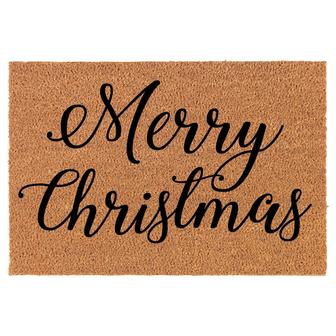 Merry Christmas Script Coir Doormat Door Mat Housewarming Gift Newlywed Gift Wedding Gift New Home - Thegiftio UK