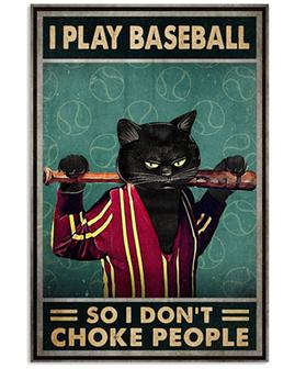 Metal Tin Sign Cat Posters I Play Baseball Metal Sign Antique Plaque Rustic Poster Bar Home Wall Decor Gift Ideas  - Thegiftio UK