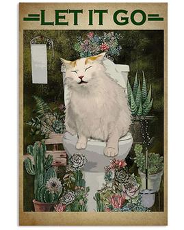 Metal Vintage Tin Signs Let It Go Funny Cat Sign Wall Decor for Home Bars Pubs Cafes Retro Art Sign Metal Posters  - Thegiftio UK