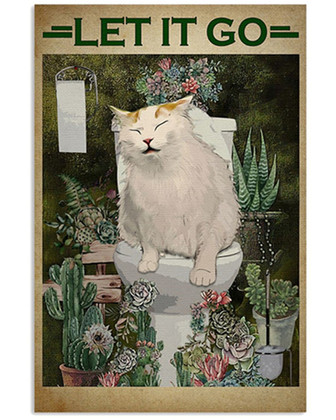 Metal Vintage Tin Signs Let It Go Funny Cat Sign Wall Decor for Home Bars Pubs Cafes Retro Art Sign Metal Posters  - Thegiftio