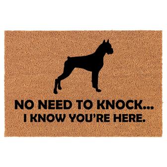 No Need To Knock I Know You Are Here Funny Boxer Dog Coir Doormat Door Mat Entry Mat Housewarming Gift Newlywed Gift Wedding Gift New Home - Thegiftio