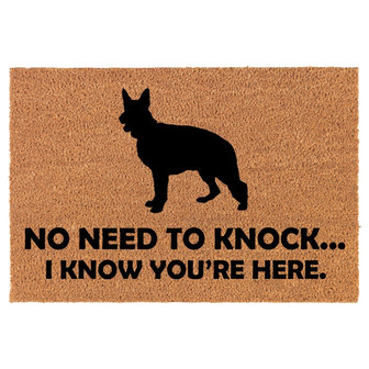 No Need To Knock I Know You Are Here Funny German Shepherd Coir Doormat Door Mat Entry Mat Housewarming Gift Newlywed Wedding Gift New Home - Thegiftio