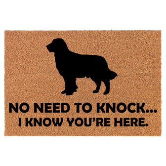No Need To Knock I Know You Are Here Funny Golden Retriever Coir Doormat Door Mat Entry Mat Housewarming Gift Newlywed Wedding Gift New Home - Thegiftio