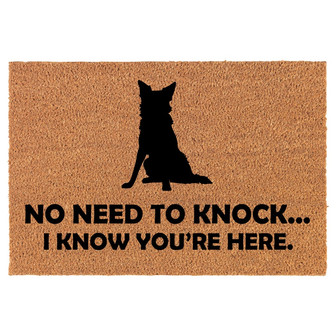 No Need To Knock I Know You're Here Funny Border Collie Dog Coir Doormat Door Mat Entry Mat Housewarming Gift Newlywed Wedding Gift New Home - Thegiftio