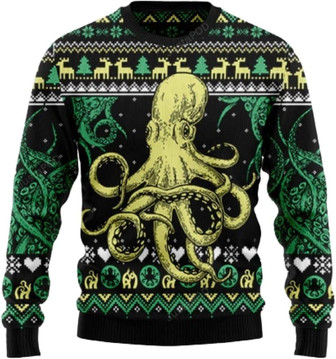 Octopus Christmas Ugly Sweater Sweater Women Men Gift Idea 3d Print Sweater - Thegiftio UK