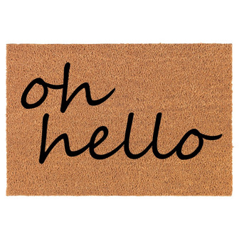 Oh Hello Script Coir Doormat Door Mat Housewarming Gift Newlywed Gift Wedding Gift New Home - Thegiftio