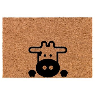 Peeking Cow Coir Doormat Door Mat Housewarming Gift Newlywed Gift Wedding Gift New Home - Thegiftio UK