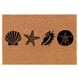 Sea Shore Beach Shells Coir Doormat Door Mat Entry Mat Housewarming Gift Newlywed Gift Wedding Gift New Home - Thegiftio UK