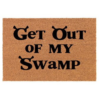 Get Out Of My Swamp Funny Coir Doormat Door Mat Housewarming Gift Newlywed Gift Wedding Gift New Home - Thegiftio UK