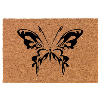 Tribal Butterfly Coir Doormat Door Mat Housewarming Gift Newlywed Gift Wedding Gift New Home - Thegiftio