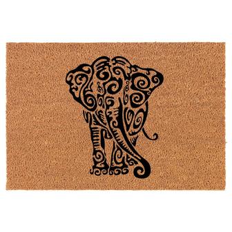 Tribal Elephant Coir Doormat Door Mat Entry Mat Housewarming Gift Newlywed Gift Wedding Gift New Home - Thegiftio UK