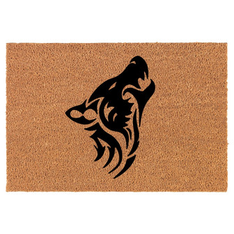 Tribal Wolf Coir Doormat Door Mat Housewarming Gift Newlywed Gift Wedding Gift New Home - Thegiftio