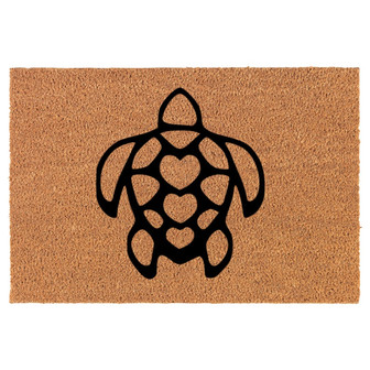 Turtle Hearts Coir Doormat Door Mat Housewarming Gift Newlywed Gift Wedding Gift New Home - Thegiftio UK