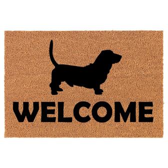 Welcome Basset Hound Dog Coir Doormat Door Mat Entry Mat Housewarming Gift Newlywed Gift Wedding Gift New Home - Thegiftio UK