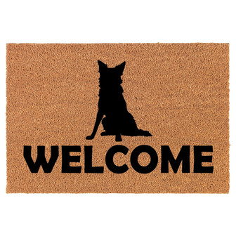 Welcome Border Collie Coir Doormat Door Mat Housewarming Gift Newlywed Gift Wedding Gift New Home - Thegiftio UK