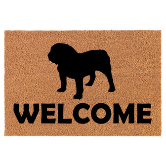 Welcome Bulldog Coir Doormat Door Mat Housewarming Gift Newlywed Gift Wedding Gift New Home - Thegiftio UK