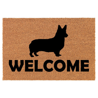 Welcome Corgi Coir Doormat Door Mat Entry Mat Housewarming Gift Newlywed Gift Wedding Gift New Home - Thegiftio