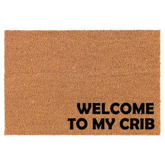 Welcome To My Crib Corner Coir Doormat Door Mat Entry Mat Housewarming Gift Newlywed Gift Wedding Gift New Home - Thegiftio