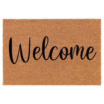 Welcome Fancy Coir Doormat Door Mat Housewarming Gift Newlywed Gift Wedding Gift New Home - Thegiftio UK