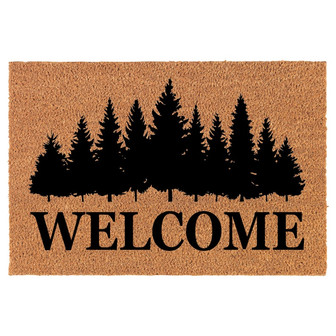 Welcome Forest Trees Cabin Coir Doormat Door Mat Entry Mat Housewarming Gift Newlywed Gift Wedding Gift New Home - Thegiftio UK