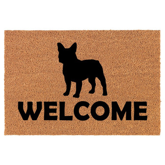 Welcome French Bulldog Coir Doormat Door Mat Entry Mat Housewarming Gift Newlywed Gift Wedding Gift New Home - Thegiftio UK