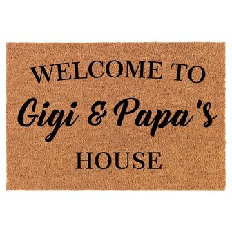 Welcome To Gigi And Papa's House Grandma Grandpa Grandparents Coir Doormat Door Mat Entry Mat Housewarming Gift Wedding Gift New Home - Thegiftio UK