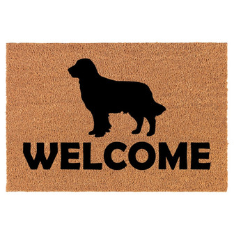 Welcome Golden Retriever Coir Doormat Door Mat Housewarming Gift Newlywed Gift Wedding Gift New Home - Thegiftio UK