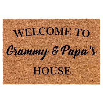 Welcome To Grammy And Papa's House Grandma Grandpa Grandparents Coir Doormat Door Mat Entry Mat Housewarming Gift Wedding Gift New Home - Thegiftio