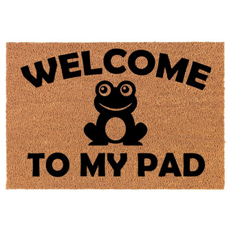 Welcome To My Pad Frog Funny Coir Doormat Door Mat Housewarming Gift Newlywed Gift Wedding Gift New Home - Thegiftio UK