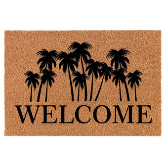 Welcome Palm Trees Coir Doormat Door Mat Entry Mat Housewarming Gift Newlywed Gift Wedding Gift New Home - Thegiftio UK