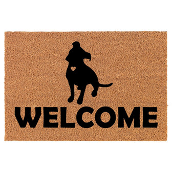 Welcome Pit Bull Coir Doormat Door Mat Entry Mat Housewarming Gift Newlywed Gift Wedding Gift New Home - Thegiftio UK