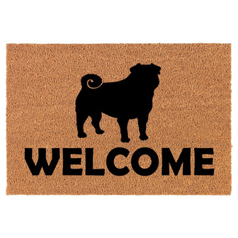 Welcome Pug Coir Doormat Door Mat Housewarming Gift Newlywed Gift Wedding Gift New Home - Thegiftio