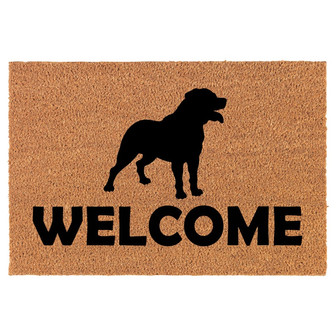 Welcome Rottweiler Coir Doormat Door Mat Housewarming Gift Newlywed Gift Wedding Gift New Home - Thegiftio UK