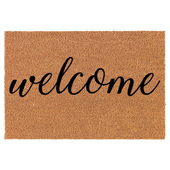 Welcome Script Coir Doormat Door Mat Housewarming Gift Newlywed Gift Wedding Gift New Home - Thegiftio
