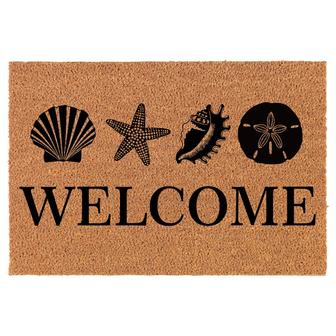Welcome Shells Beach Coir Doormat Door Mat Entry Mat Housewarming Gift Newlywed Gift Wedding Gift New Home - Thegiftio UK