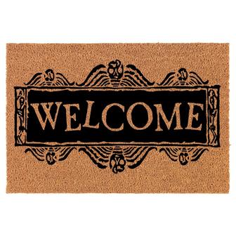 Welcome Skulls Halloween Coir Doormat Door Mat Housewarming Gift Newlywed Gift Wedding Gift New Home - Thegiftio UK