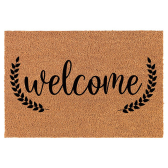 Welcome Wreath Coir Doormat Door Mat Housewarming Gift Newlywed Gift Wedding Gift New Home - Thegiftio UK
