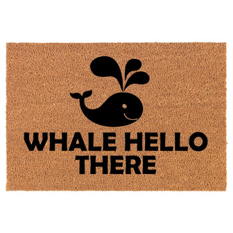 Whale Hello There Funny Coir Doormat Door Mat Housewarming Gift Newlywed Gift Wedding Gift New Home - Thegiftio