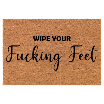 Wipe Your Fcking Feet Funny Coir Doormat Door Mat Entry Mat Housewarming Gift Newlywed Gift Wedding Gift New Home - Thegiftio UK