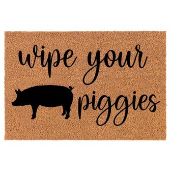 Wipe Your Piggies Funny Pig Coir Doormat Door Mat Entry Mat Housewarming Gift Newlywed Gift Wedding Gift New Home - Thegiftio
