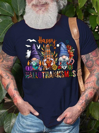 Mens Happy Hallitanksmas Merry Christmas Funny Graphic Print Text Letters Loose T-shirt - Thegiftio UK