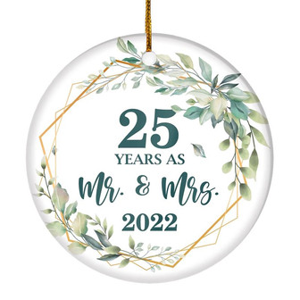 10th Anniversary Wedding Ornament Married 10 Years As Mr and Mrs For Couples Christmas Husband Wife Wedding Gift Holiday Decoration Christmas Tree Ornament - Thegiftio UK