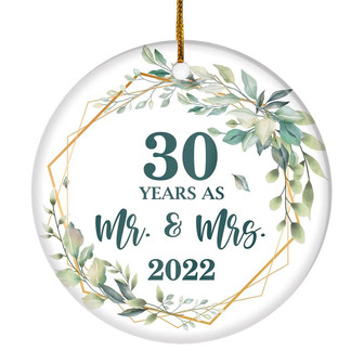 15th Anniversary Wedding Ornament Married 15 Years As Mr and Mrs For Couples Christmas Husband Wife Wedding Gift Holiday Decoration Christmas Tree Ornament - Thegiftio UK