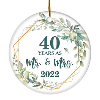 25th Anniversary Wedding Ornament Married 25 Years As Mr and Mrs For Couples Christmas Husband Wife Wedding Gift Holiday Decoration Christmas Tree Ornament - Thegiftio UK