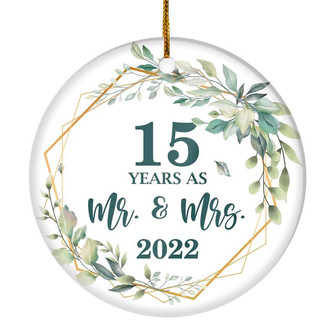 4th Anniversary Wedding Ornament Married 4 Years As Mr and Mrs For Couples Christmas Husband Wife Wedding Gift Holiday Decoration Christmas Tree Ornament - Thegiftio UK