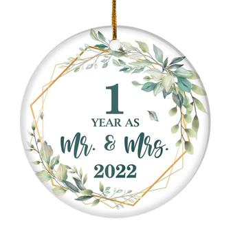 50th Anniversary Wedding Ornament Married 50 Years As Mr and Mrs For Couples Christmas Husband Wife Wedding Gift Holiday Decoration Christmas Tree Ornament - Thegiftio UK
