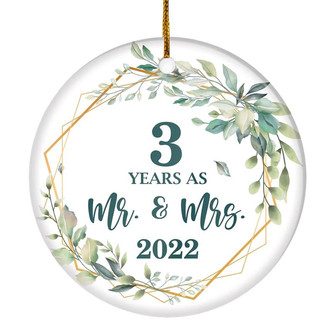 60th Anniversary Wedding Ornament Married 60 Years As Mr and Mrs For Couples Christmas Husband Wife Wedding Gift Holiday Decoration Christmas Tree Ornament - Thegiftio UK