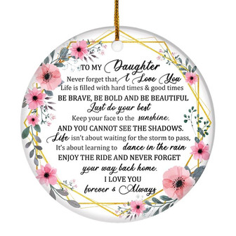 To My Daughter Christmas Ornament from Mom Dad Mother Never Forget That I Love You for Daughter Christmas Tree Ornament - Thegiftio UK